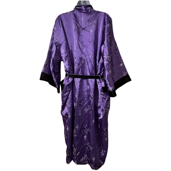 Asian Vintage Silk feel Reversible embroidered Dragon Robe one size - Picture 5 of 16